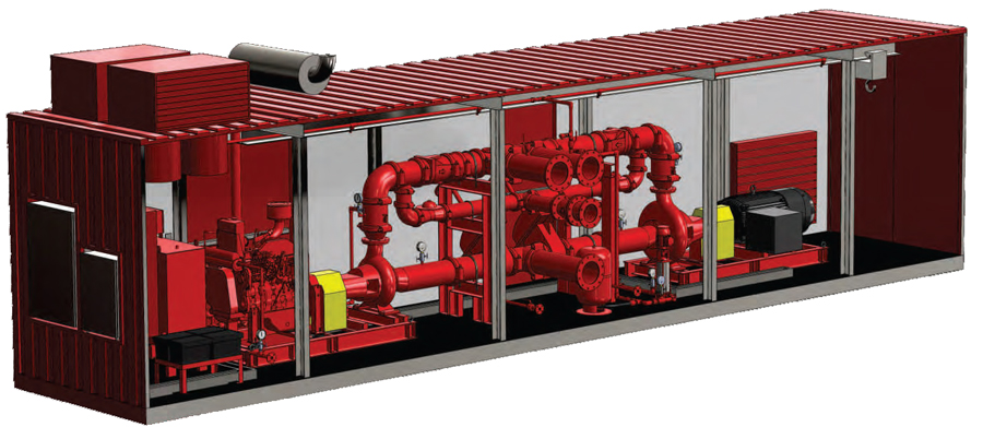 Containerised Electric and Diesel Fire Pump